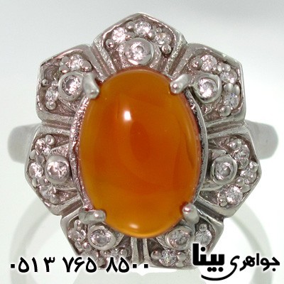 انگشتر عقیق یمنی زنانه درشت گل