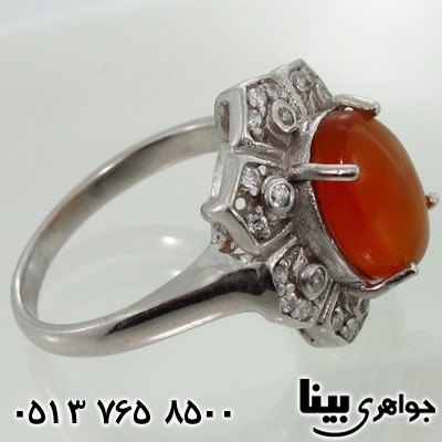 انگشتر عقیق یمنی زنانه درشت گل