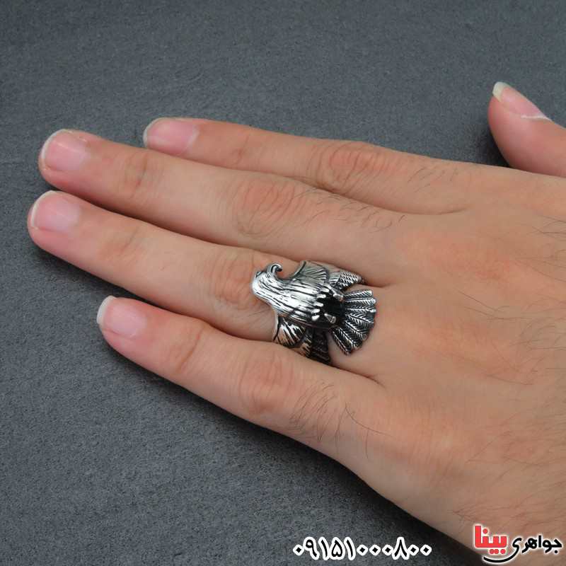 انگشتر نقره مردانه مدل عقاب _کد:27445