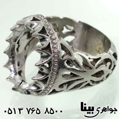 انگشتر نقره مردانه طرح اره کاری قرینه