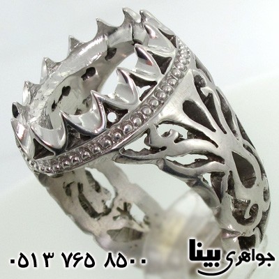 انگشتر نقره مردانه طرح اره کاری قرینه