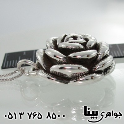 گردنبند نقره زنانه گل رز سه بعدی