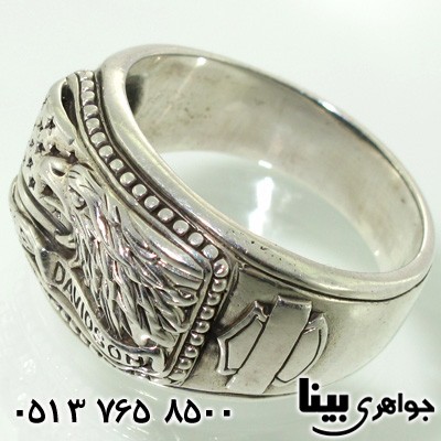 انگشتر نقره مردانه با حکاکی عقاب