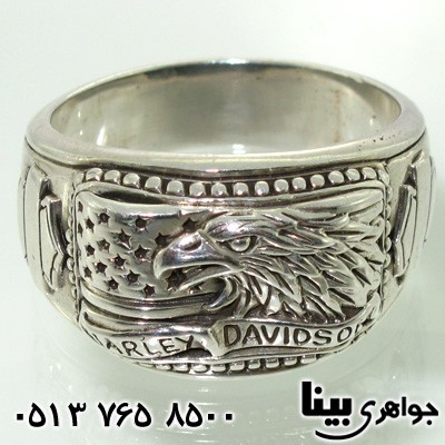 انگشتر نقره مردانه با حکاکی عقاب