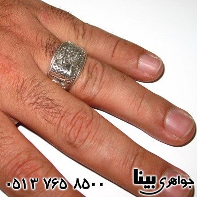 انگشتر نقره مردانه با حکاکی عقاب