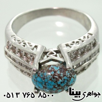 انگشتر فیروزه نیشابوری زنانه طرح ایتالیایی