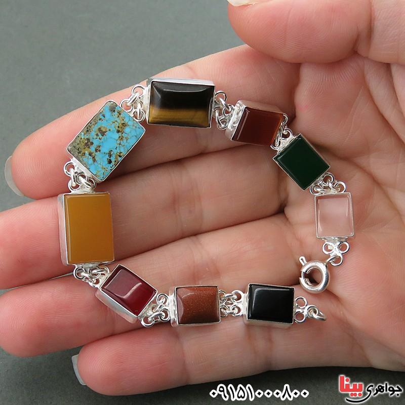 دستبند چند جواهر زیبا مناسب سنگ درمانی _کد:27638
