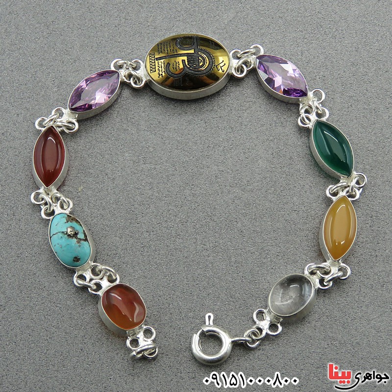 دستبند چند جواهر زیبا و خاص شیک مناسب سنگ درمانی 