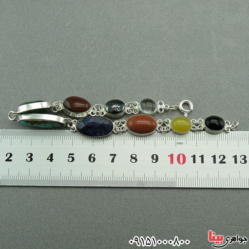 دستبند چند جواهر خاص و زیبا با سنگ های فاخر ، مناسب سنگ درمانی _کد:27640