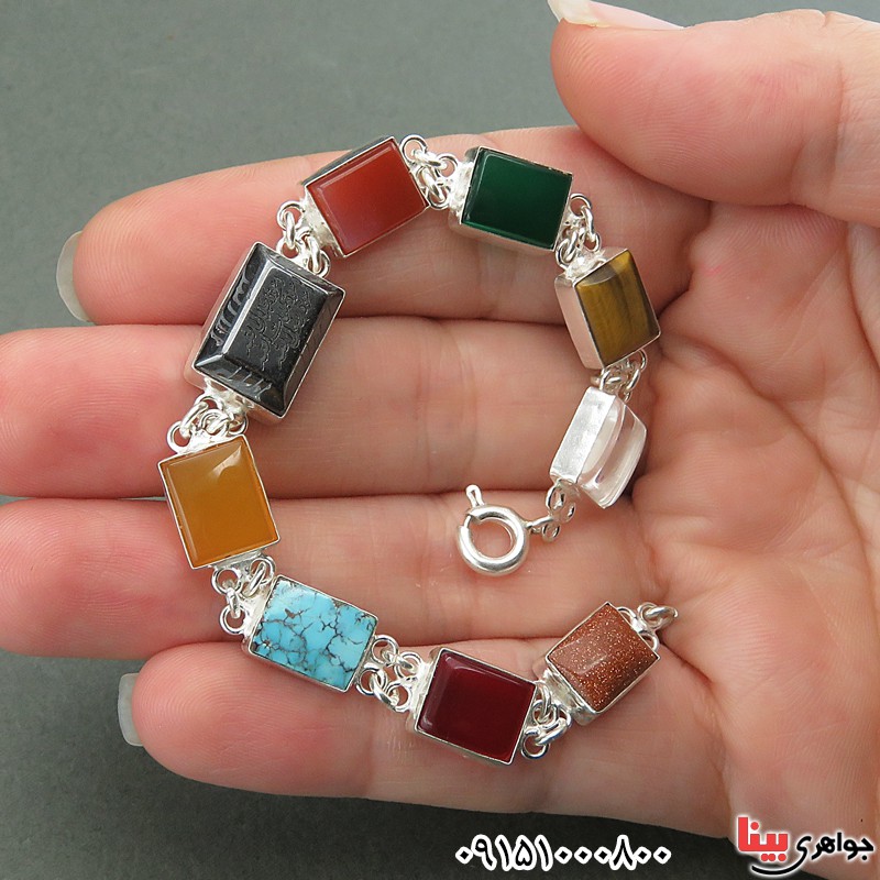 دستبند چند جواهر زیبا و شیک مناسب سنگ درمانی خاص _کد:27641