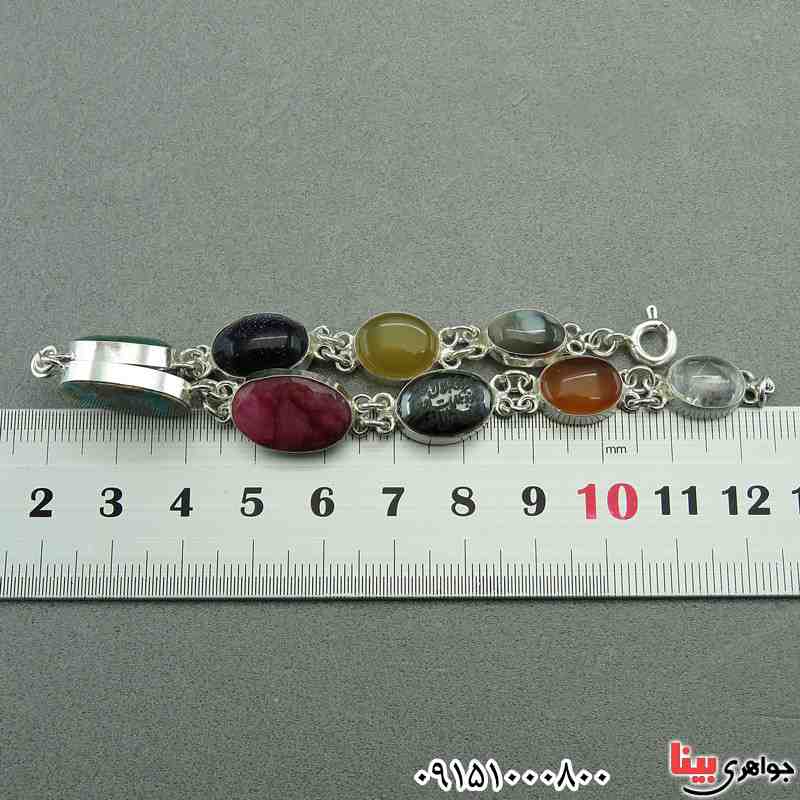 دستبند چند جواهر با سنگ های فاخر، شیک خاص مناسب سنگ درمانی _کد:27643