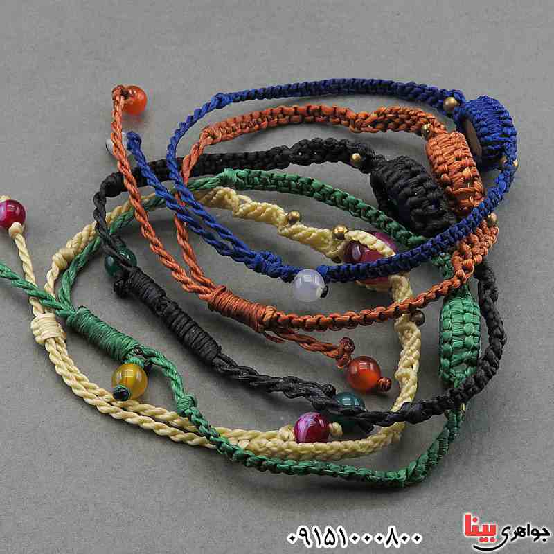 دستبند عقیق صورتی  خوشرنگ سبک تبتی زنانه _کد:27661