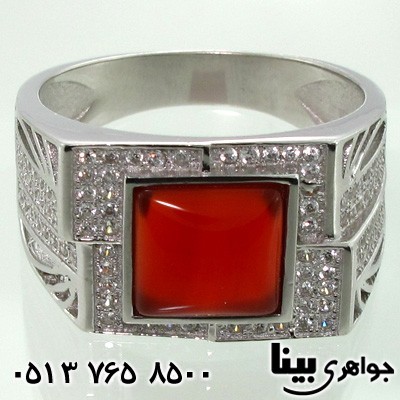 انگشتر عقیق مردانه طرح ایتالیایی 01