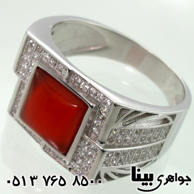 انگشتر عقیق مردانه طرح ایتالیایی 01