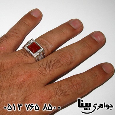 انگشتر عقیق مردانه طرح ایتالیایی 01