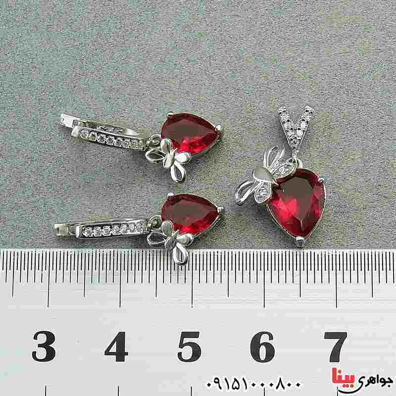 سرویس یاقوت سرخ صنعتی رودیوم زنانه خاص _کد:27801