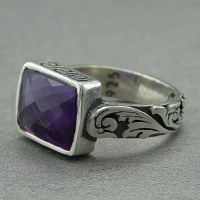 انگشتر آمتیست آفریقایی خوشرنگ و زیبا مردانه 