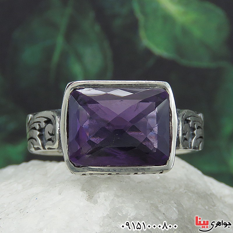 انگشتر آمتیست آفریقایی خوشرنگ و زیبا مردانه _کد:27809