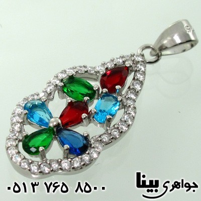 گردنبند نقره زنانه رنگارنگ
