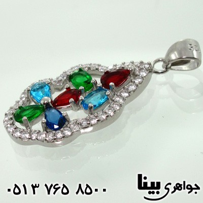 گردنبند نقره زنانه رنگارنگ