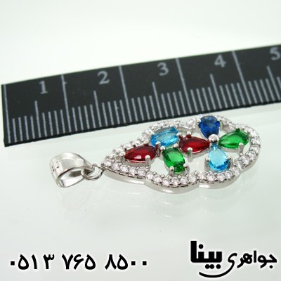 گردنبند نقره زنانه رنگارنگ
