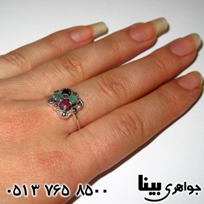 انگشتر چند جواهر زنانه جفتی