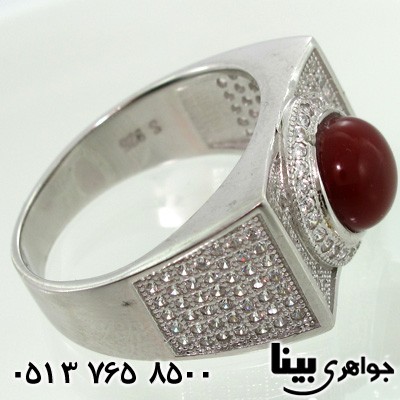 انگشتر عقیق مردانه طرح ایتالیایی 02