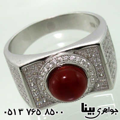 انگشتر عقیق مردانه طرح ایتالیایی 02