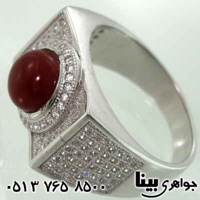 انگشتر عقیق مردانه طرح ایتالیایی 02
