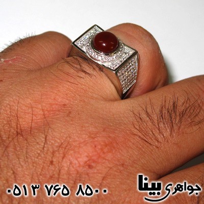 انگشتر عقیق مردانه طرح ایتالیایی 02