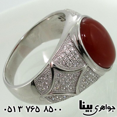 انگشتر عقیق مردانه طرح ایتالیایی 03