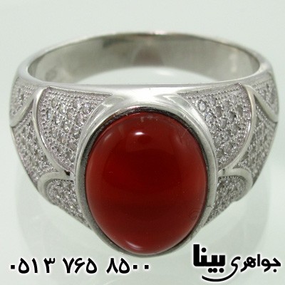 انگشتر عقیق مردانه طرح ایتالیایی 03