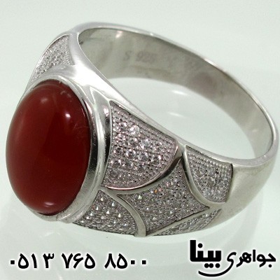 انگشتر عقیق مردانه طرح ایتالیایی 03
