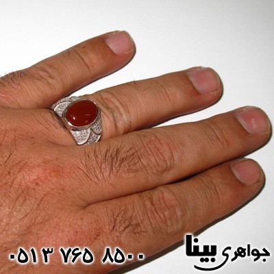 انگشتر عقیق مردانه طرح ایتالیایی 03
