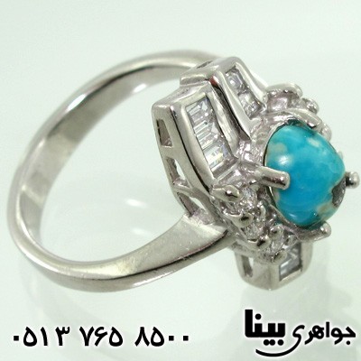 انگشتر فیروزه نیشابوری زنانه طرح فرشته