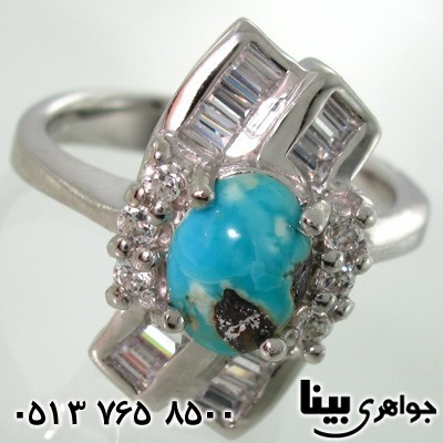 انگشتر فیروزه نیشابوری زنانه طرح فرشته