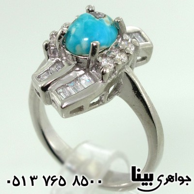 انگشتر فیروزه نیشابوری زنانه طرح فرشته