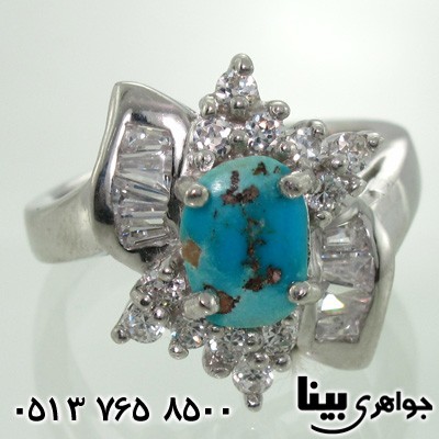 انگشتر فیروزه نیشابوری زنانه طرح نازنین
