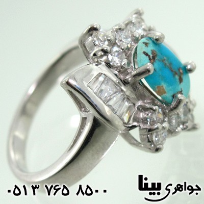 انگشتر فیروزه نیشابوری زنانه طرح نازنین