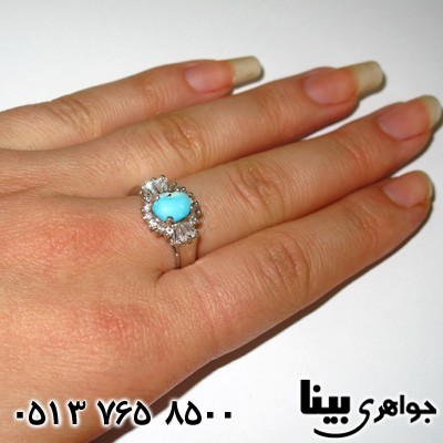 انگشتر فیروزه نیشابوری زنانه طرح سحر
