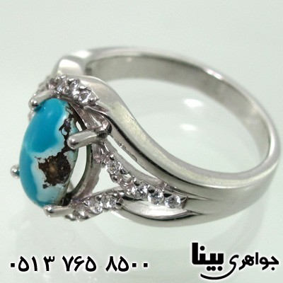 انگشتر فیروزه نیشابوری زنانه طرح نفس