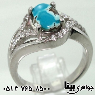 انگشتر فیروزه نیشابوری زنانه طرح نفس