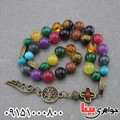 تسبیح چند جواهر درشت خاص و خوشرنگ 33 دانه ای خاص تسبیح چند جواهر درشت خاص و خوشرنگ 33 دانه ای خاص