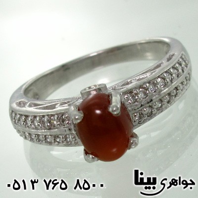 انگشتر عقیق یمنی زنانه طرح ونیزی