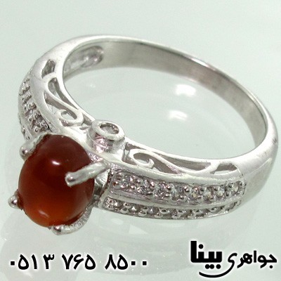 انگشتر عقیق یمنی زنانه طرح ونیزی