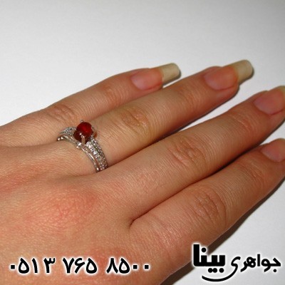 انگشتر عقیق یمنی زنانه طرح ونیزی