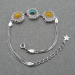 دستبند چند جواهر رودیوم خاص و زیبا زنانه _کد:28075