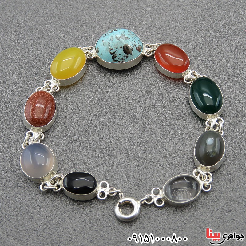 دستبند چند جواهر سنگ درمانی زیبا و خاص _کد:28079