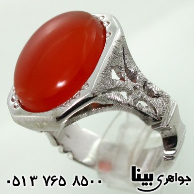 انگشتر عقیق یمنی مردانه کلاسیک طرح اسپانیش