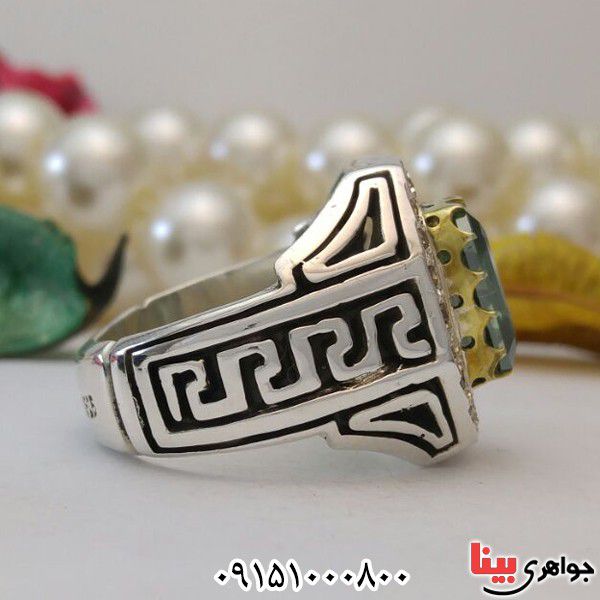 انگشتر الماس روسی (موزانایت) دست ساز دور برلیان فاخر _کد:28139
